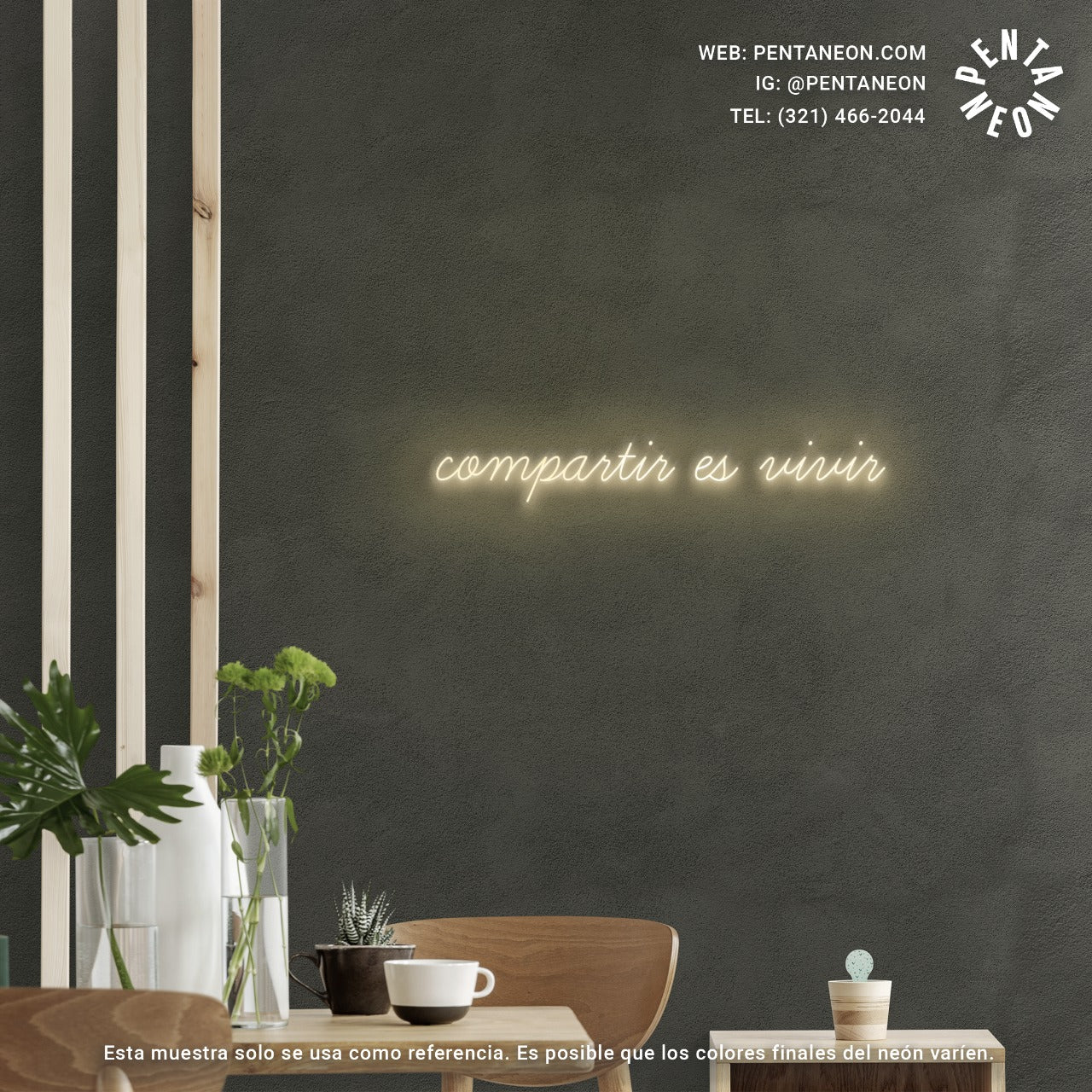 Neón Personalizado Compartir es vivir