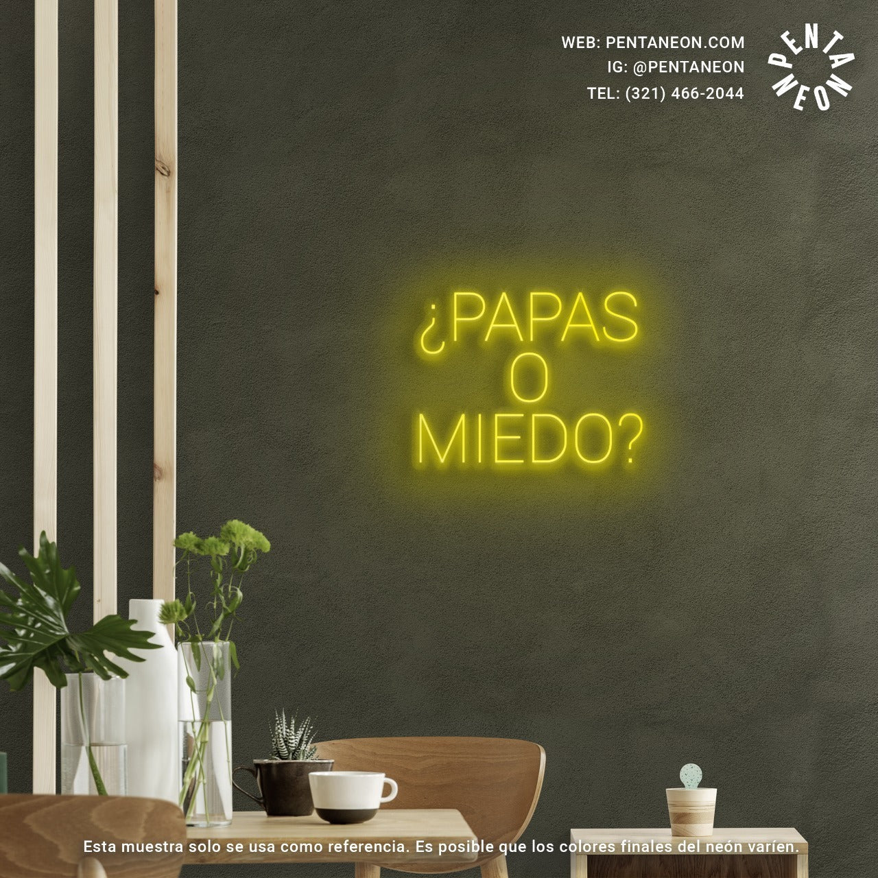 Neón Personalizado Papas o Miedo