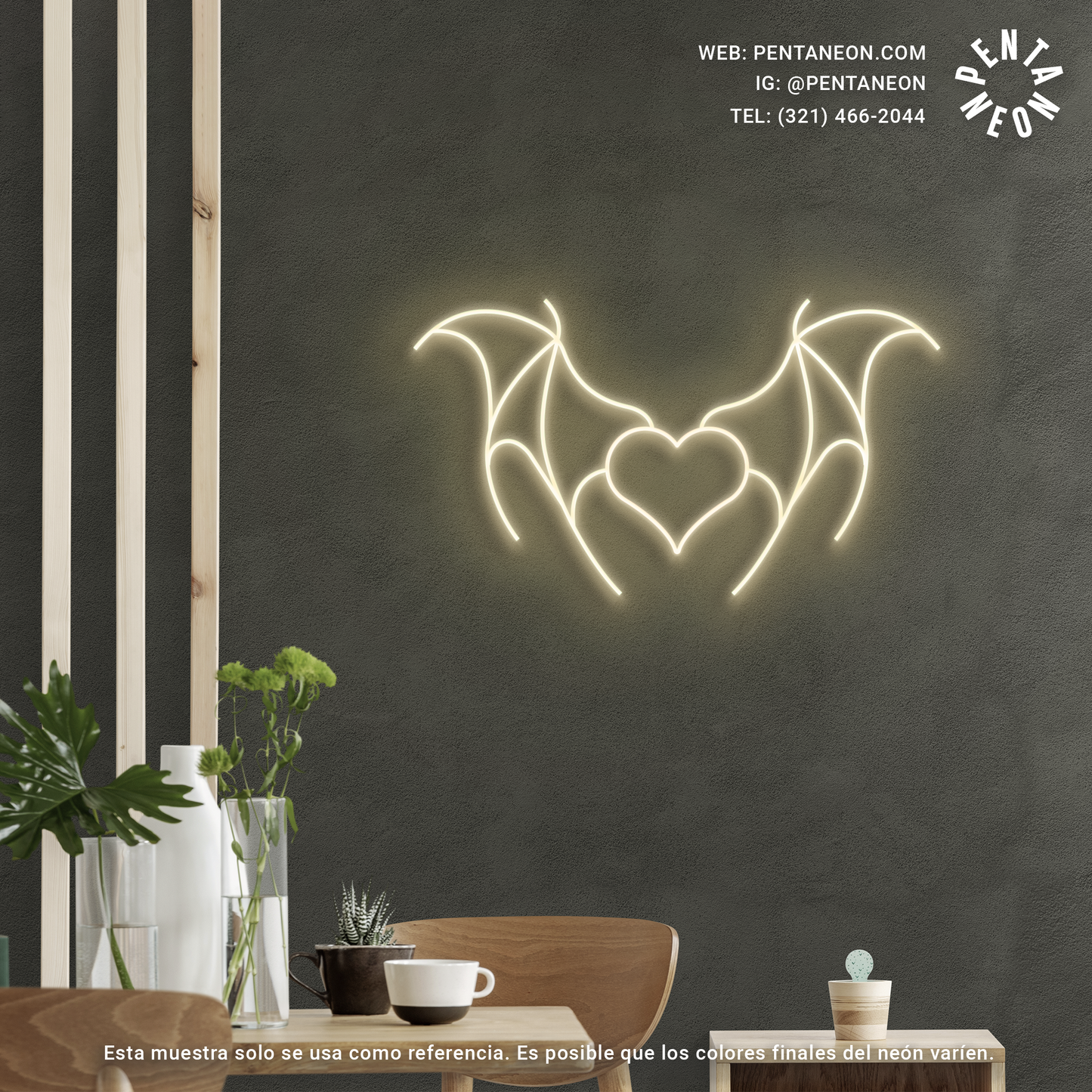 Heart Wings en Neón LED