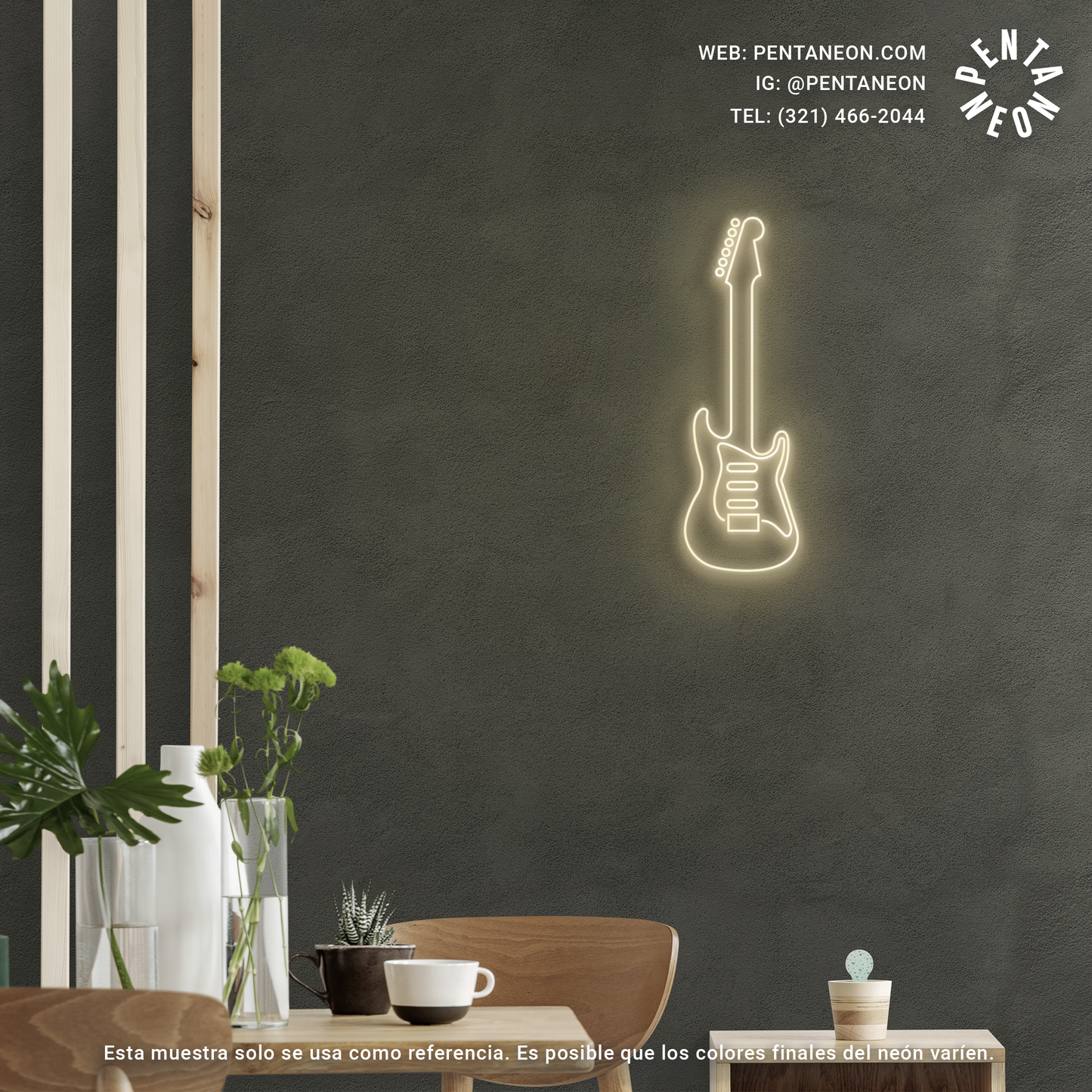 Guitarra Eléctrica en Neón LED