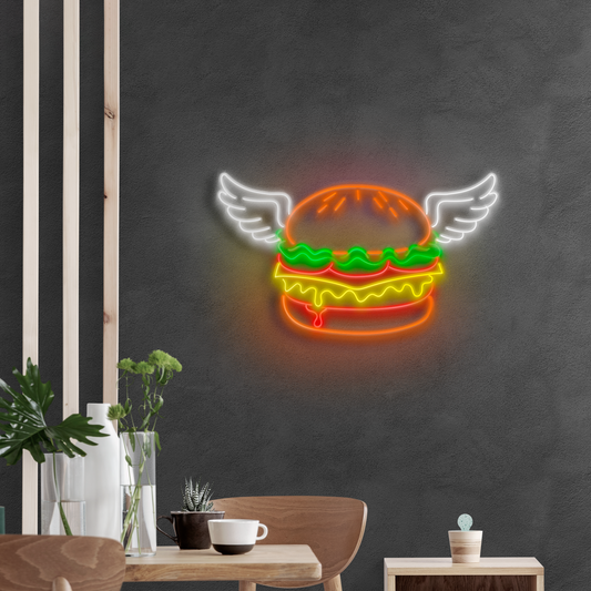 Angel Burger en Neón LED