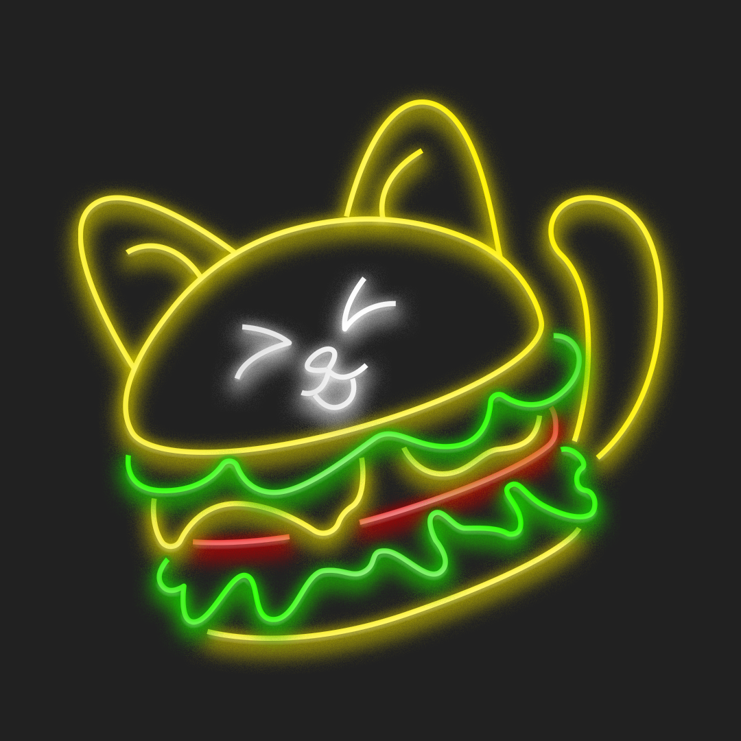 Cat Burger en Neón LED