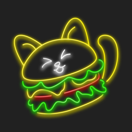 Cat Burger en Neón LED