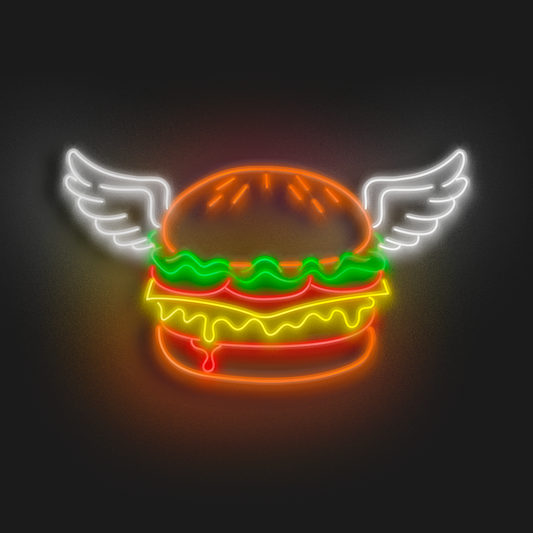 Angel Burger en Neón LED