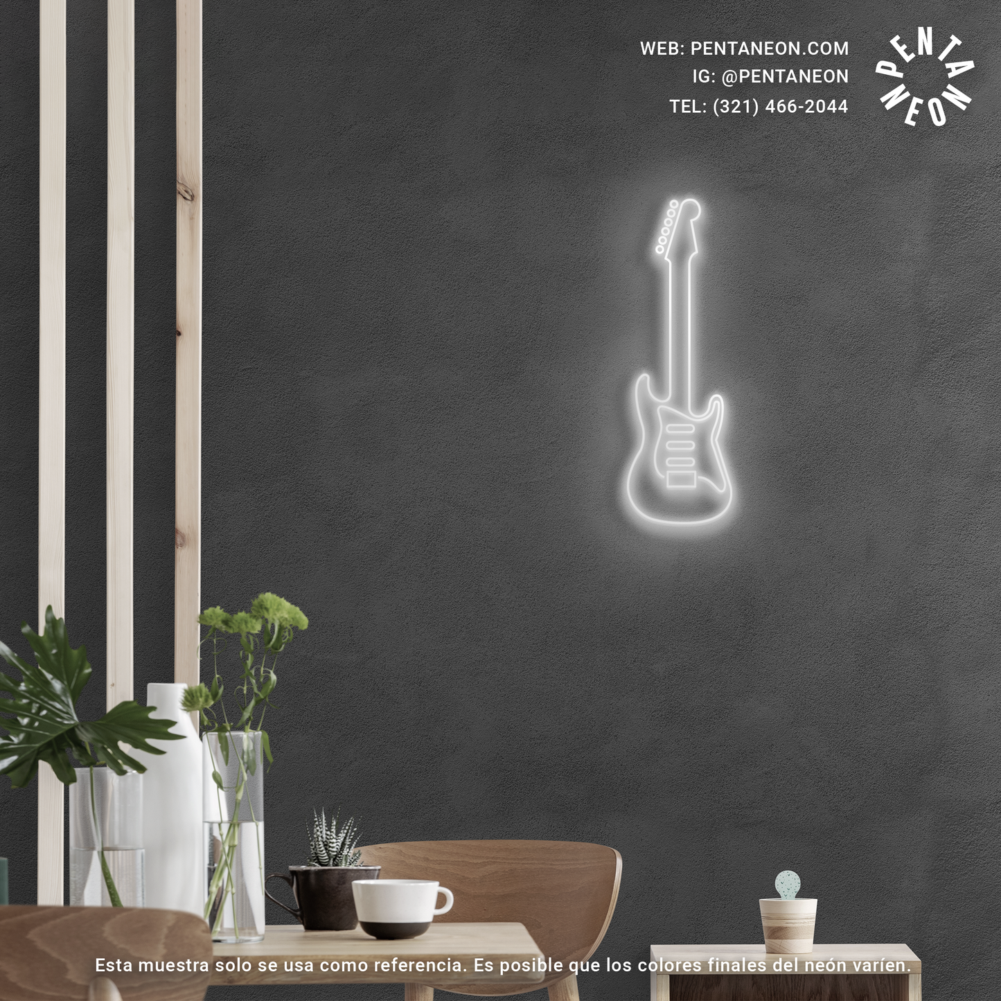 Guitarra Eléctrica en Neón LED