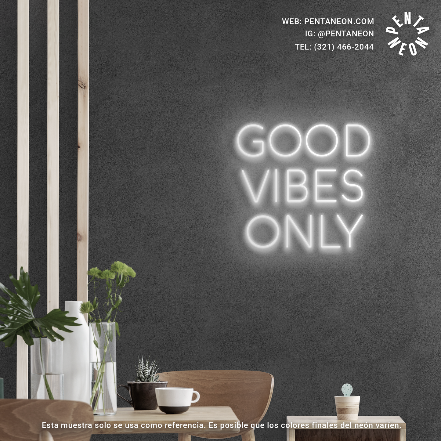 Good Vibes Only en Neón LED