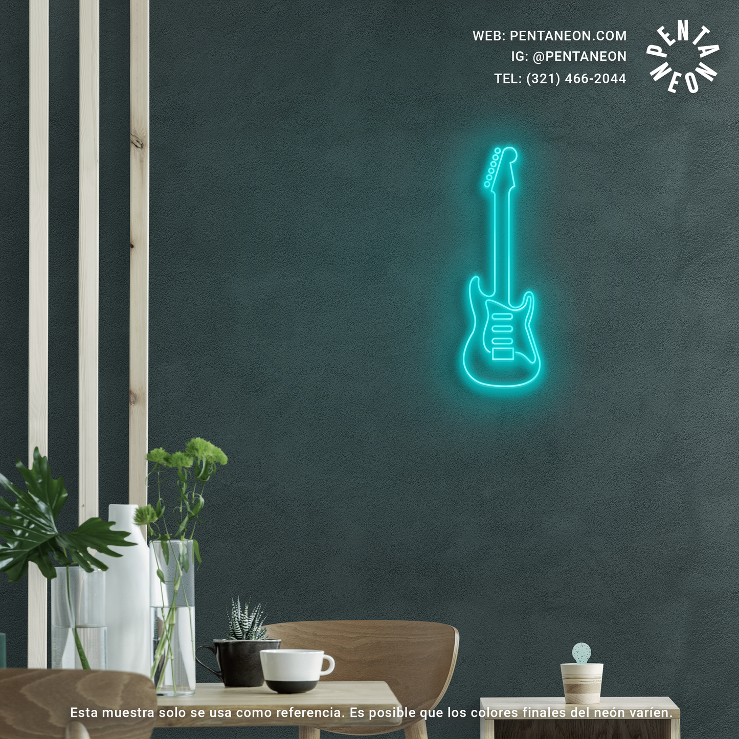 Guitarra Eléctrica en Neón LED