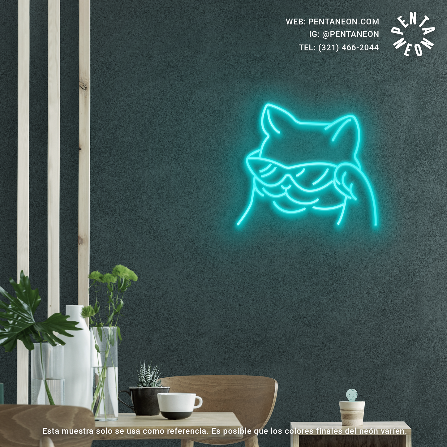 Gato Cool en Neón LED