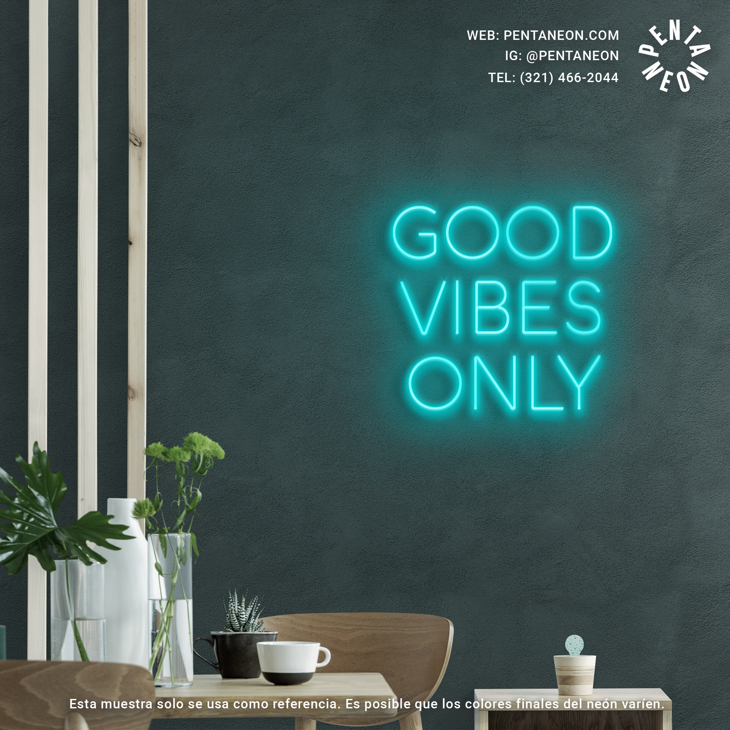 Good Vibes Only en Neón LED