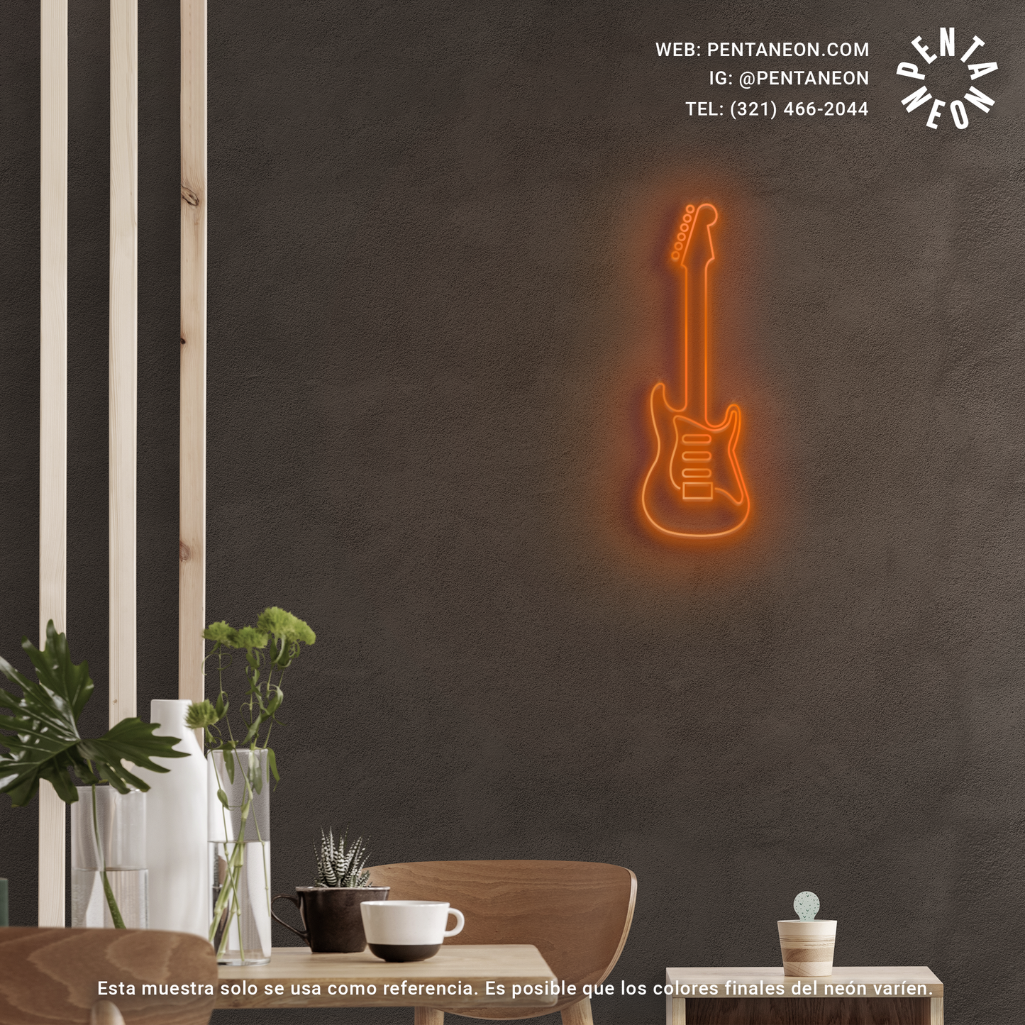 Guitarra Eléctrica en Neón LED