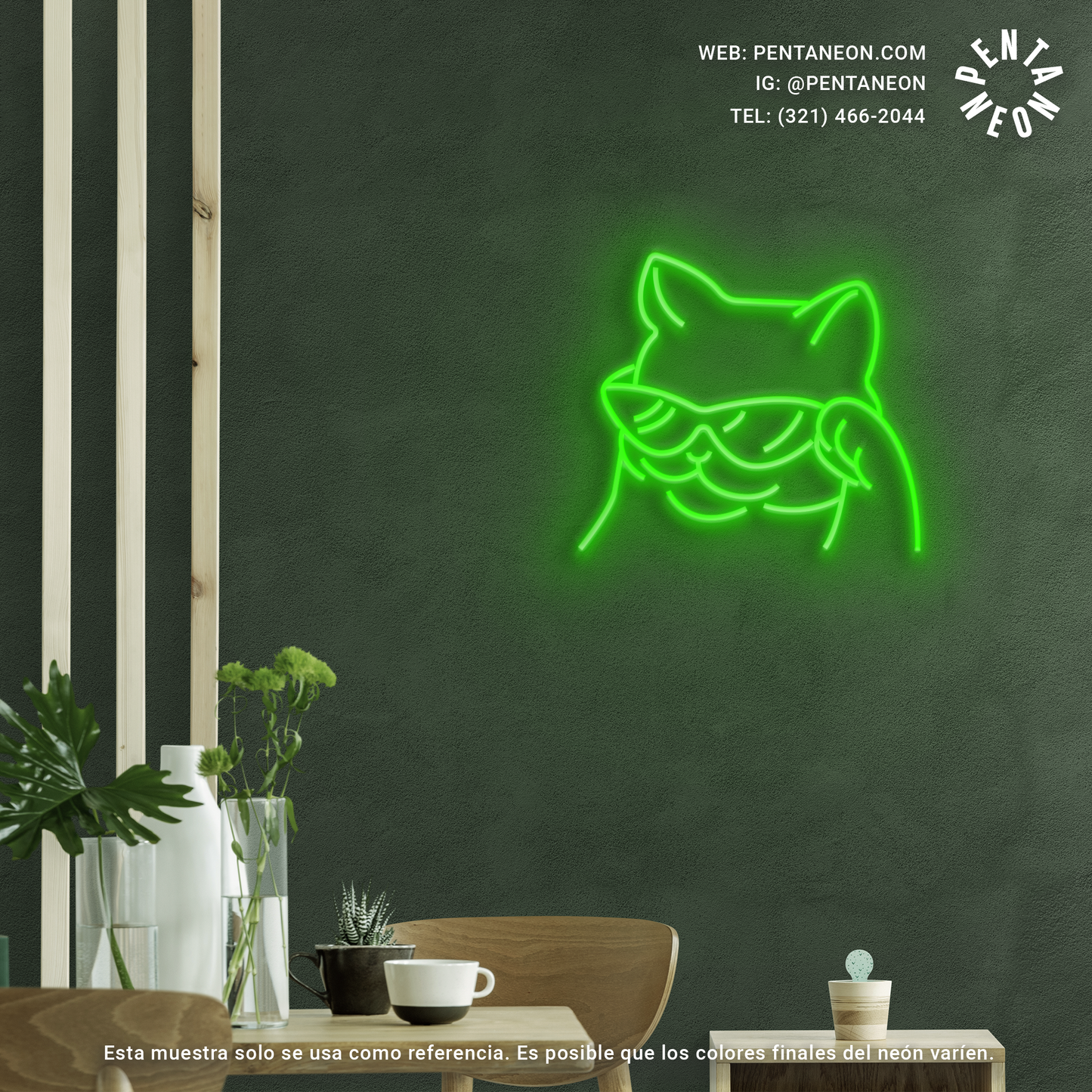 Gato Cool en Neón LED