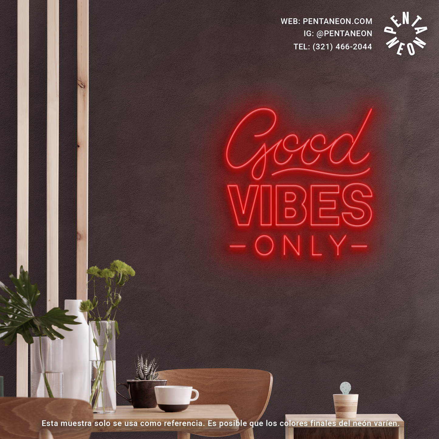 Good Vibes Only en Neón LED