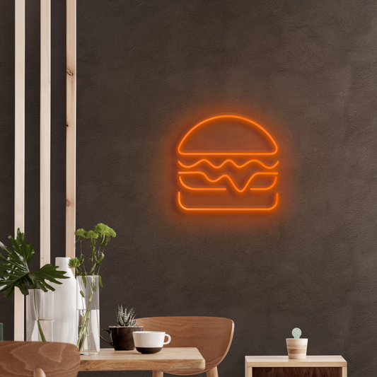 Hamburguesa simple en Neón LED