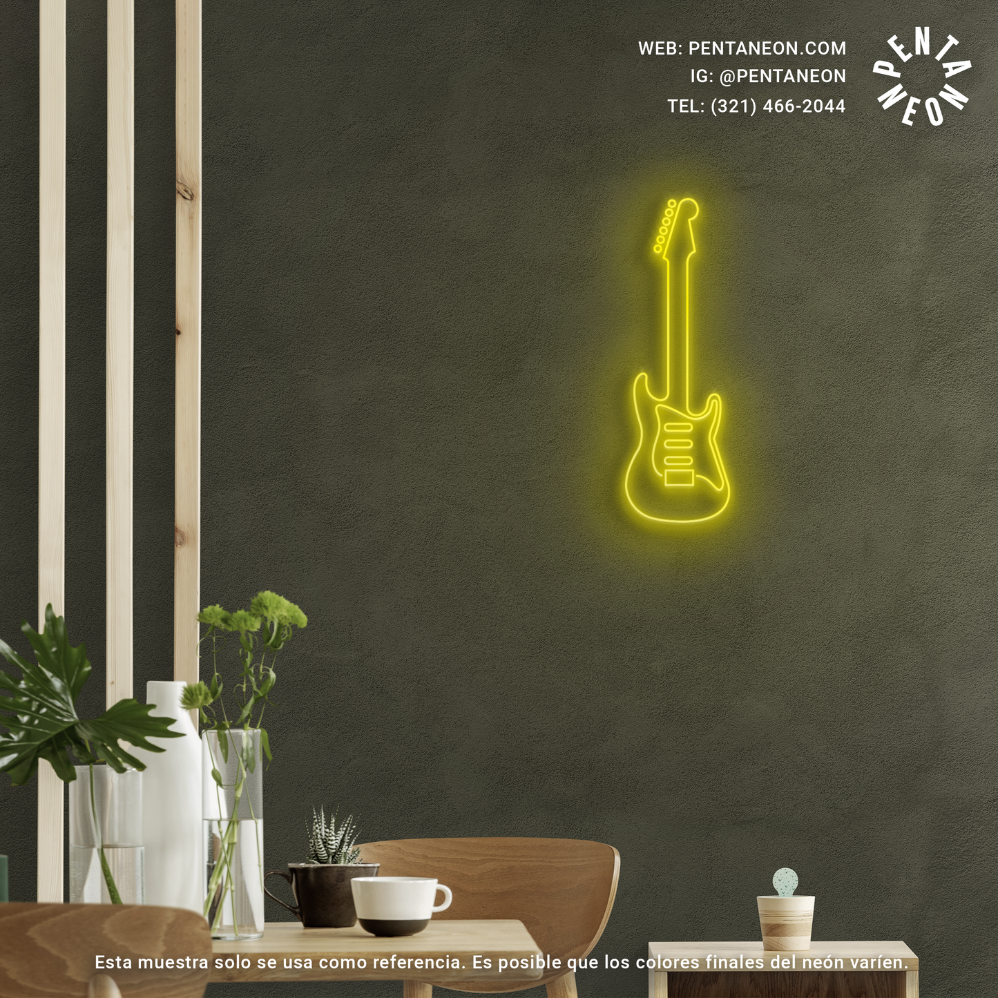 Guitarra Eléctrica en Neón LED