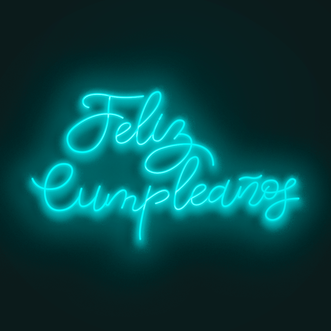 Feliz cumpleaños en Neón LED