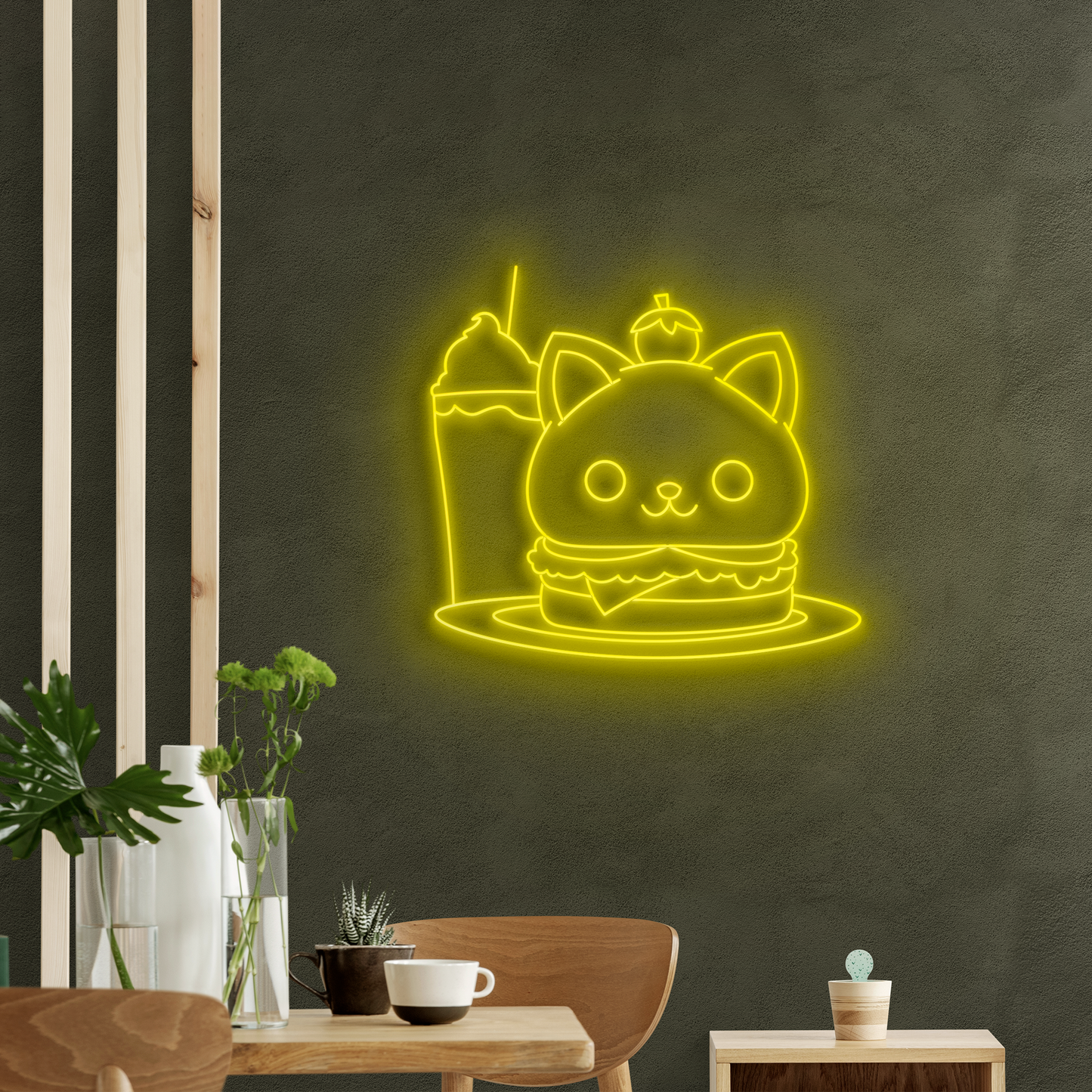 Neón LED Kitty burger