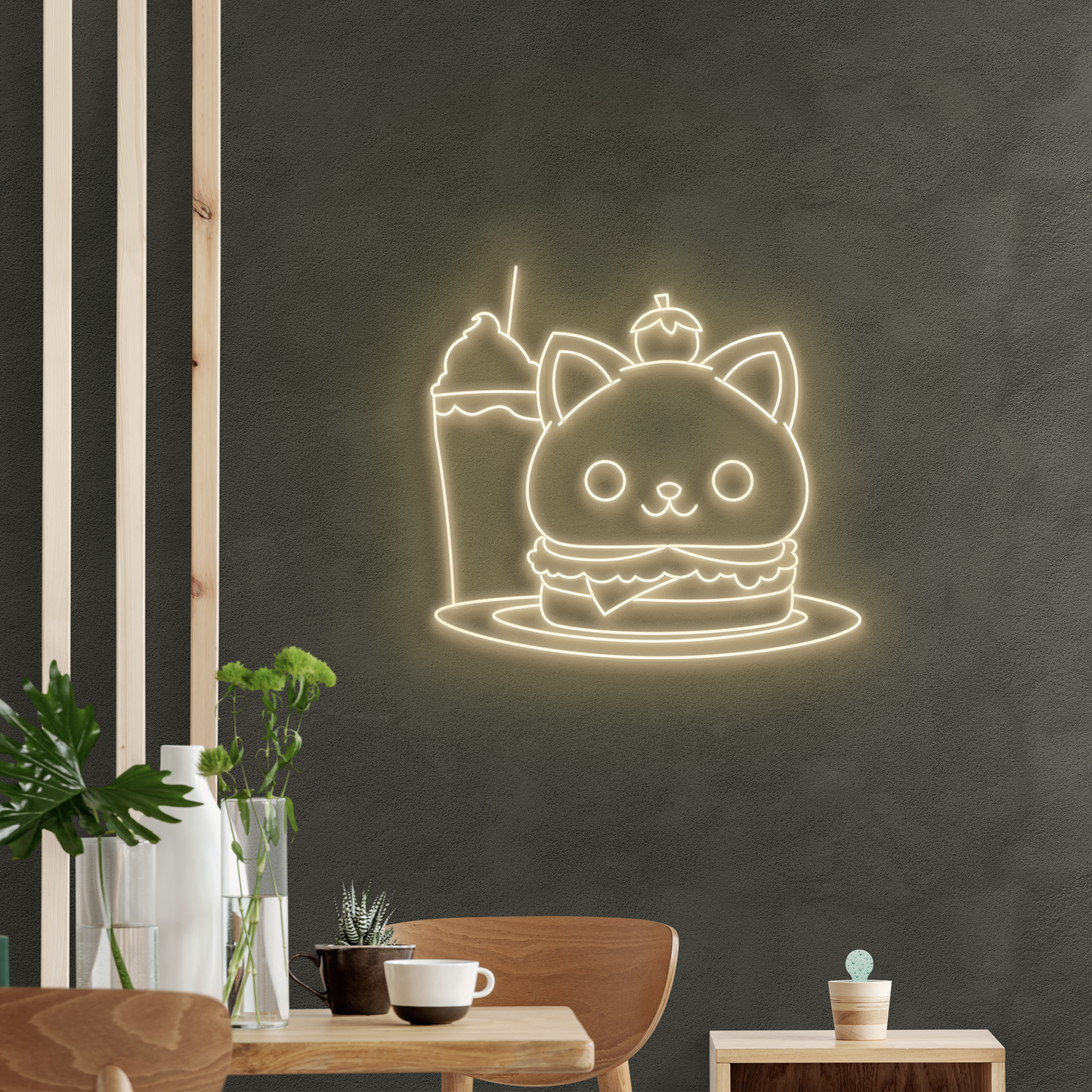 Neón LED Kitty burger