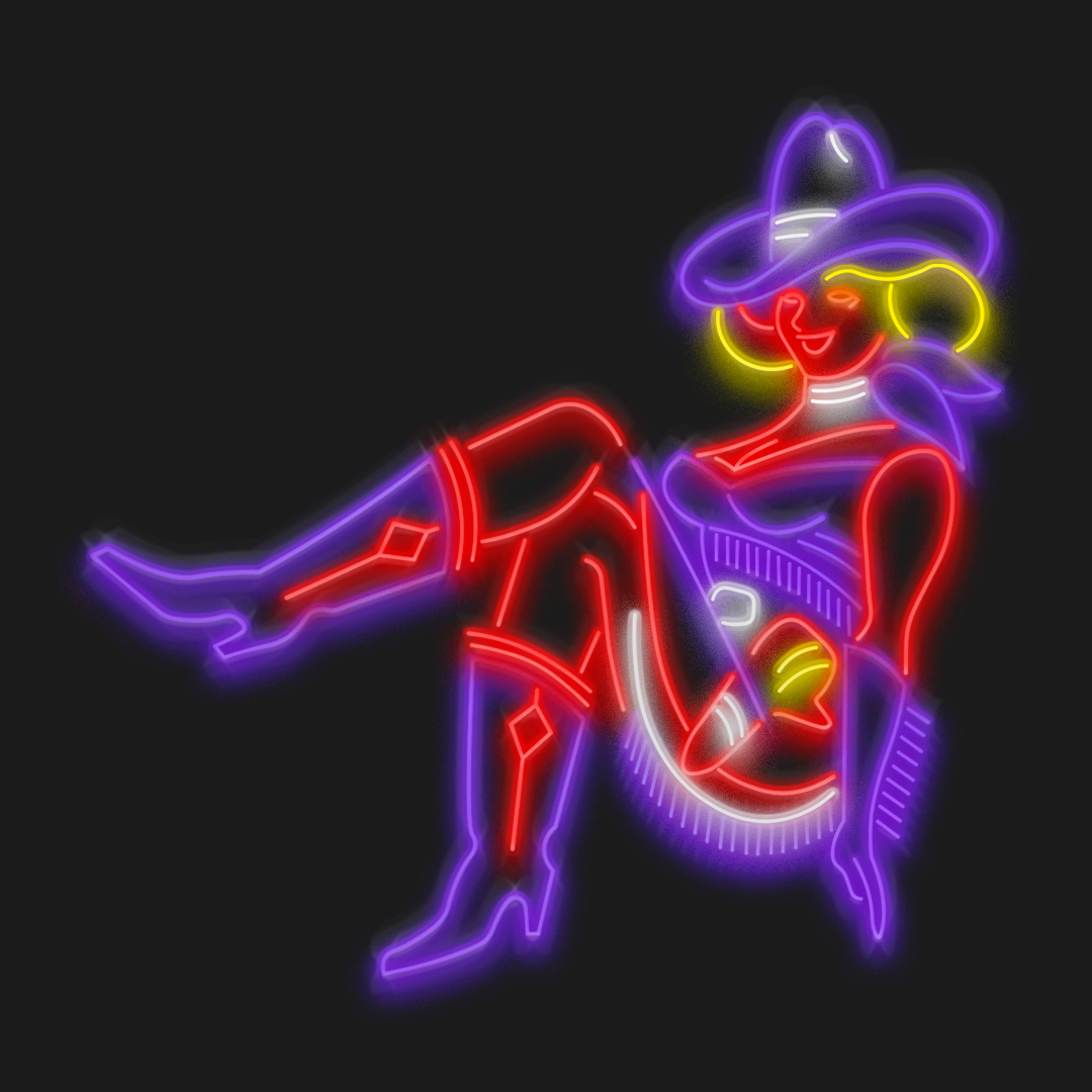 Neón LED Cowgirl