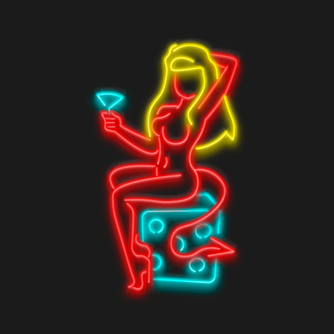 Neón LED Casino girl