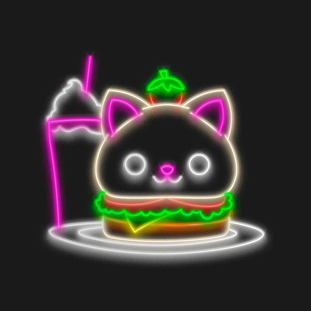 Neón LED Kitty burger