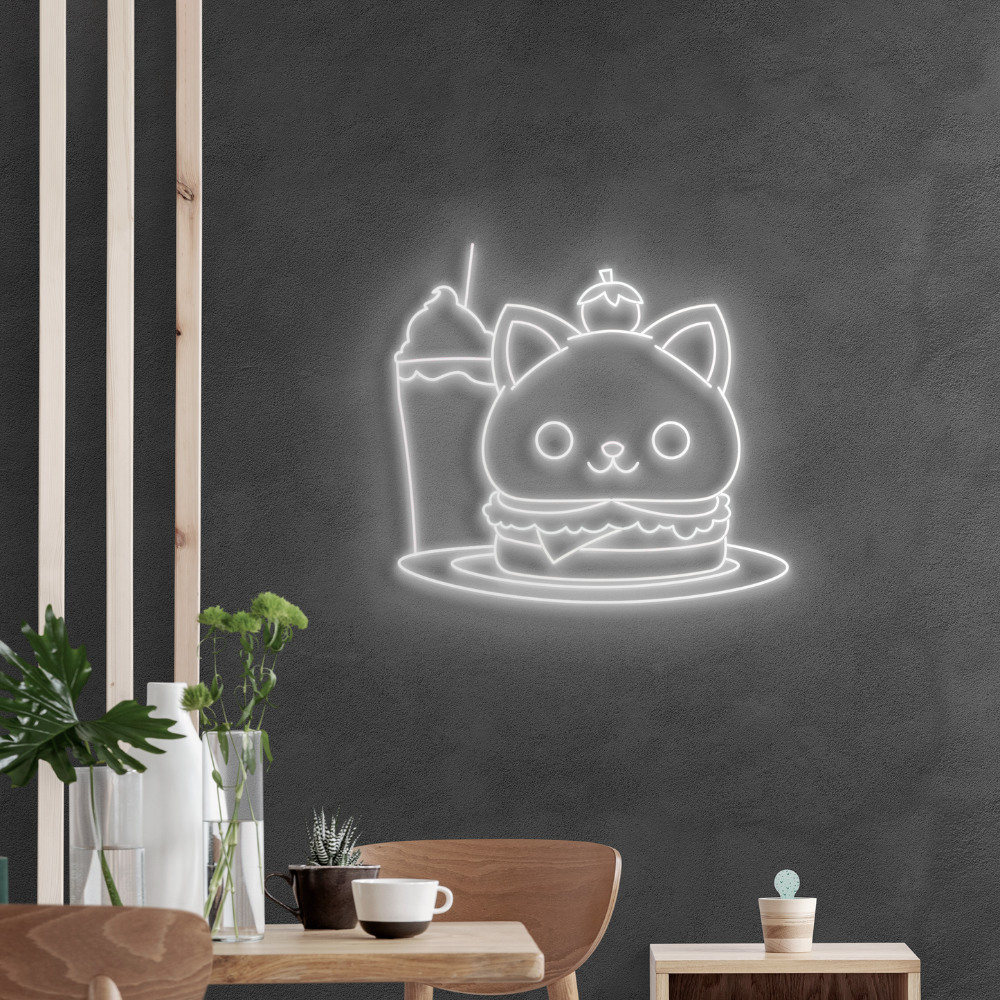 Neón LED Kitty burger