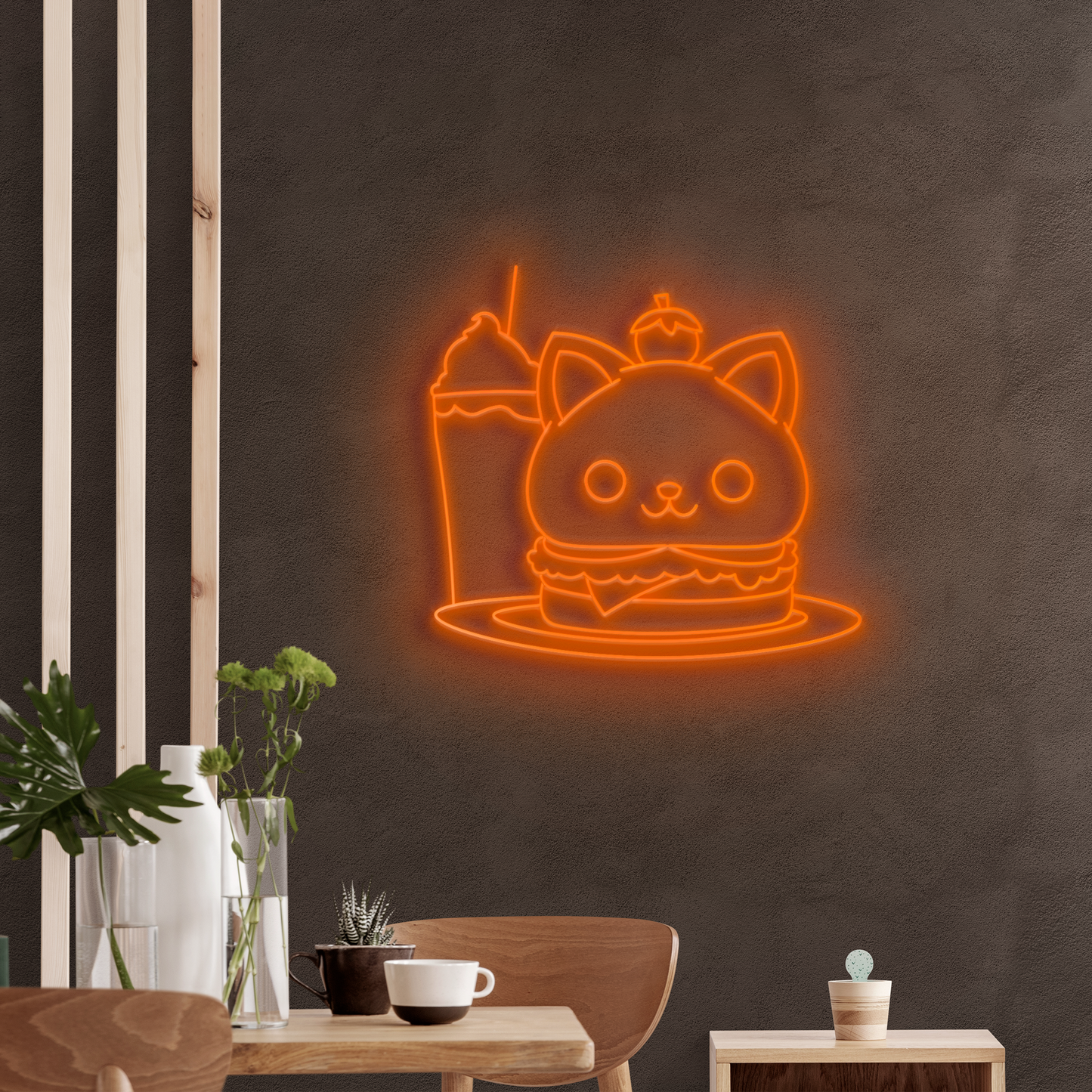 Neón LED Kitty burger