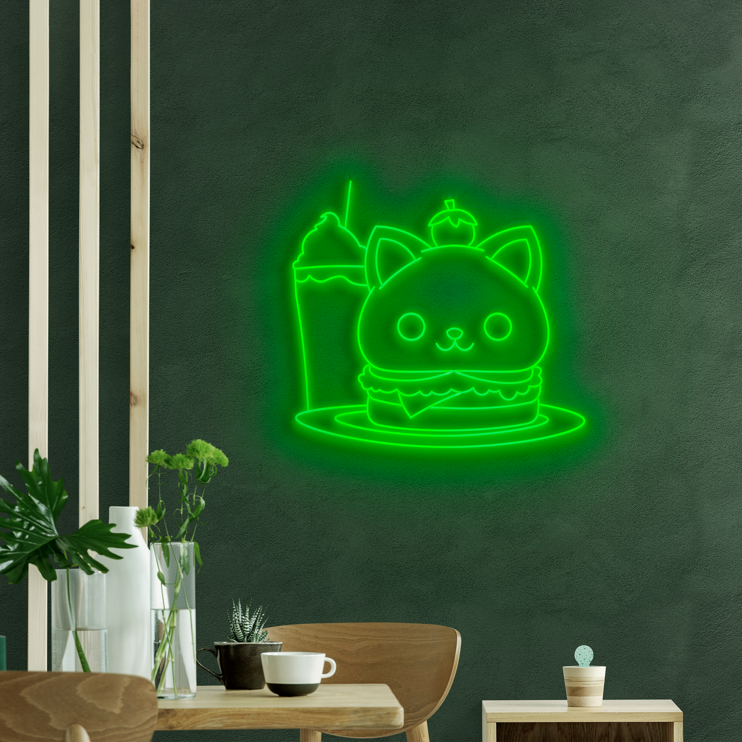 Neón LED Kitty burger