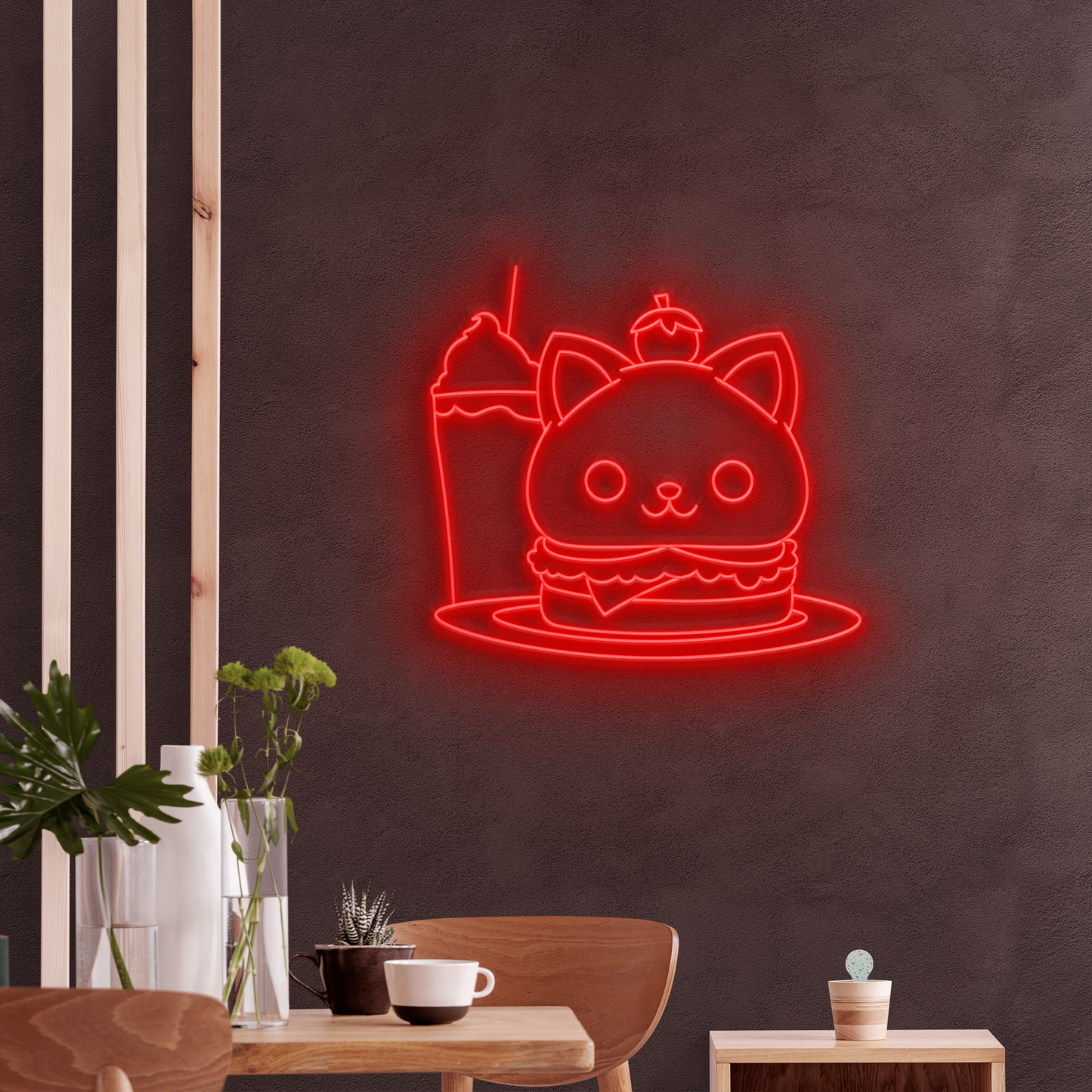 Neón LED Kitty burger